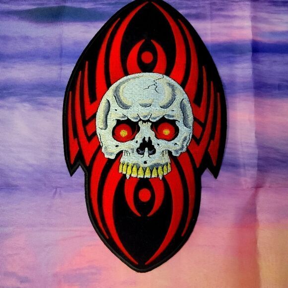 Gorgeous Vintage Tribal Skull XL Back Patch - New Old Stock LAST ONE!!